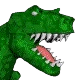 An icon, the pixelated head of a tyrannosaurus rex